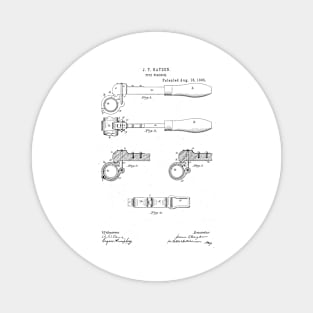 Pipe Wrench Plumbing Tool Vintage Patent Hand Drawing Magnet